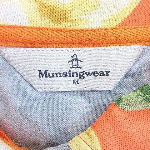 マンシングウェア MUNSINGWEAR ゴルフ シャツ 半袖 フルーツ オレンジ イエロー 黄色 M レディース_画像3