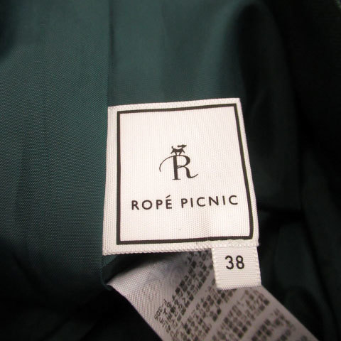 ロペピクニック ROPE Picnic フレアスカート ひざ丈 リボン 38 グリーン 緑 /MS45 レディース_画像4