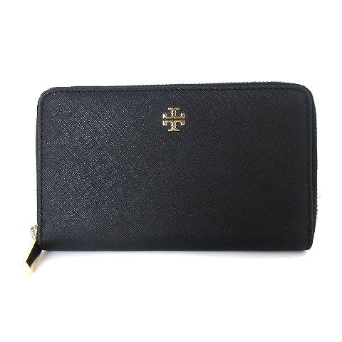 トリーバーチ TORY BURCH 長財布 ラウンドファスナー ロングウォレット サフィアーノレザー 黒 ブラック ■SM1 レディース_画像1