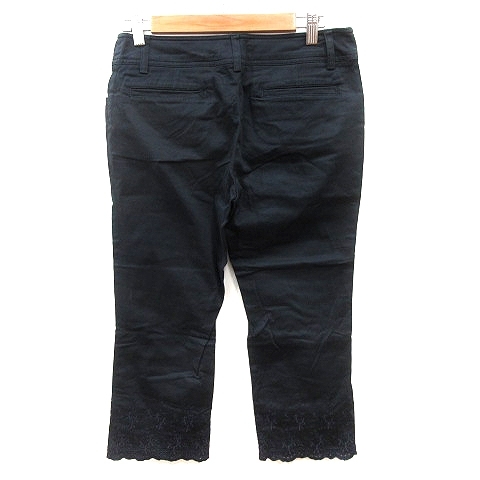  Limited Edition LIMITED EDITION BY ATSURO TAYAMA Sabrina pants cropped pants embroidery race 38 navy blue navy /AU lady's 