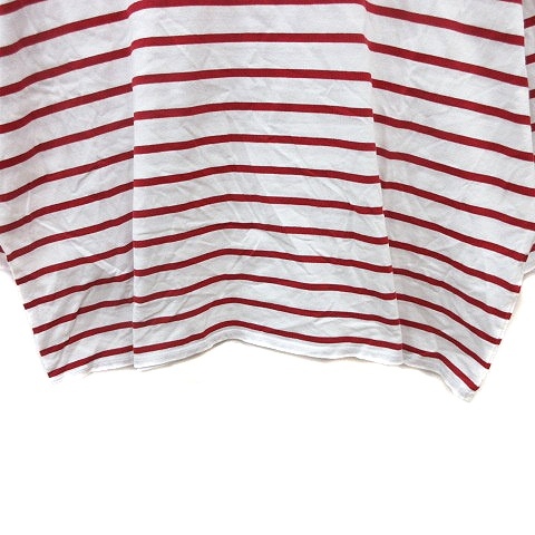アーバンリサーチ URBAN RESEARCH カットソー Tシャツ クルーネック ボーダー 長袖 F 白 ホワイト 赤 レッド /MN メンズの画像4