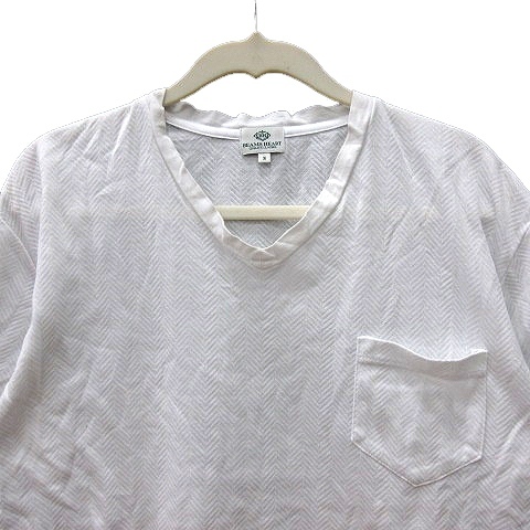 ビームスハート BEAMS HEART カットソー Tシャツ Vネック 半袖 S 白 ホワイト /MN メンズ_画像3