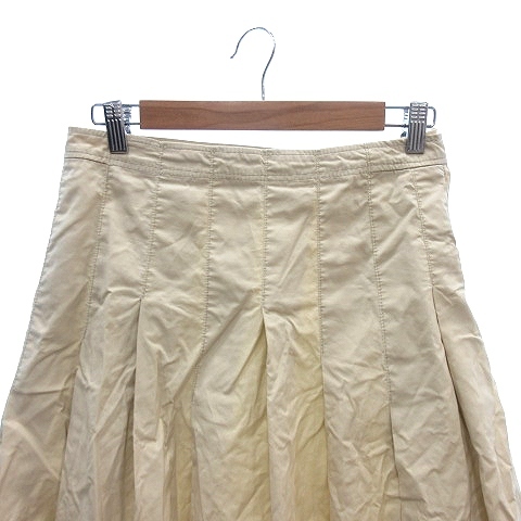  McAfee MACPHEE Tomorrowland pleated skirt knee height belt 34 beige /AU lady's 