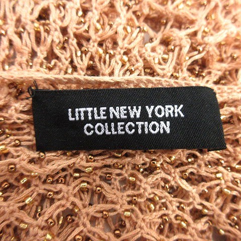 リトルニューヨーク LITTLE NEW YORK COLLECTION ニットカーディガン ビーズ 長袖 S 茶 ブラウン /AU レディース_画像7