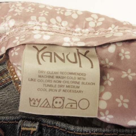  Yanuk YANUK Denim брюки джинсы 7 минут длина USED обработка 24 индиго голубой женский 