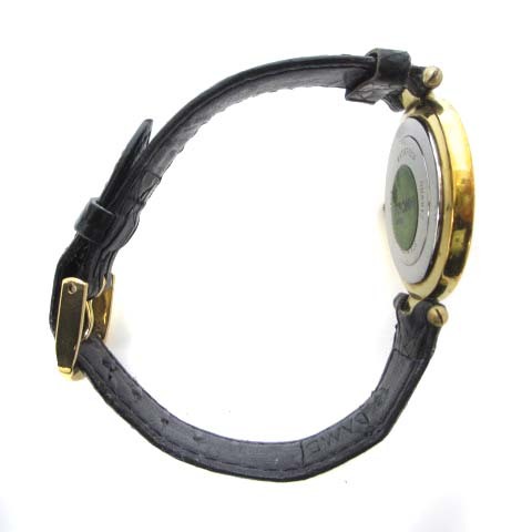 チトーニ TITONI 72331 腕時計 アナログ クォーツ メレダイヤ レザー SS ゴールドカラー ブラック 黒 金色 レディース_画像6