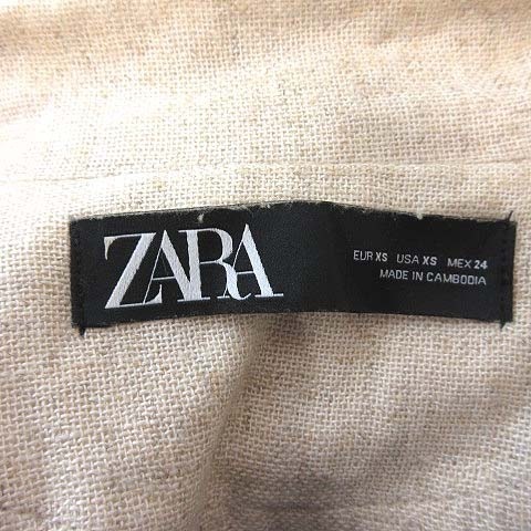 ザラ ZARA テーラードジャケット シングル オーバーサイズ 麻混 リネン混 XS ベージュ /CT レディース_画像7