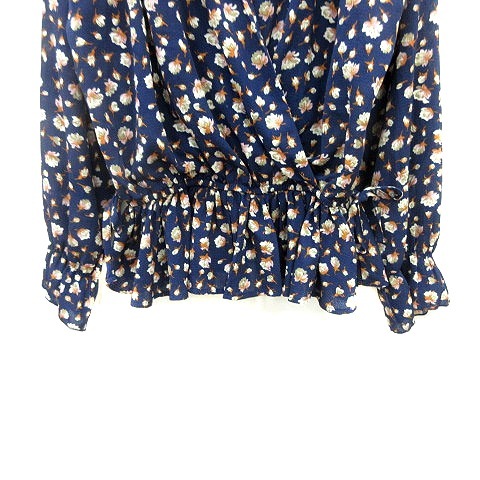  Olive des Olive OLIVE des OLIVE blouse kashu cool floral print long sleeve M navy blue navy /MN lady's 