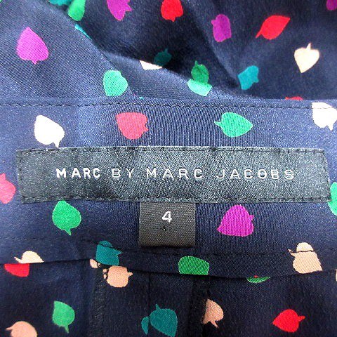 マークバイマークジェイコブス MARC by MARC JACOBS スカート フレア ミニ 総柄 絹 シルク 4 紺 ネイビー /RT レディース_画像5