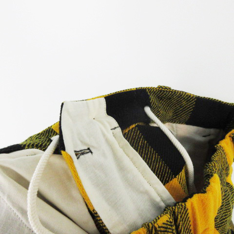 EFILEVOL エフィレボル Check Wide Slacks Yellow Check SHMS-PT02 ワイドパンツ チェック イエロー ブラック 2 メンズ_画像6