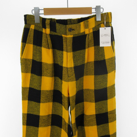 EFILEVOL エフィレボル Check Wide Slacks Yellow Check SHMS-PT02 ワイドパンツ チェック イエロー ブラック 2 メンズ_画像3