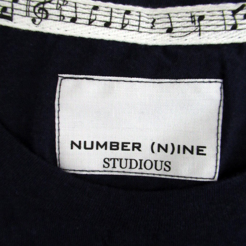 ナンバーナイン NUMBER (N)INE Tシャツ カットソー 半袖 ラウンドネック 無地 2 紺 ネイビー /SM9 メンズ_画像4