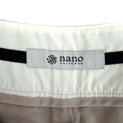 ナノユニバース nano universe ワイドパンツ ロング丈 無地 36 ベージュ /SM27 レディース_画像6