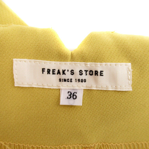 フリークスストア FREAKS STORE スラックス テーパードパンツ ロング丈 無地 36 黄 イエロー /SY15 レディース_画像3