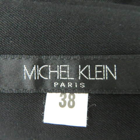 ミッシェルクラン MICHEL KLEIN ティアードスカート フレアスカート ミモレ丈 無地 38 黒 ブラック /YK14 レディース_画像5