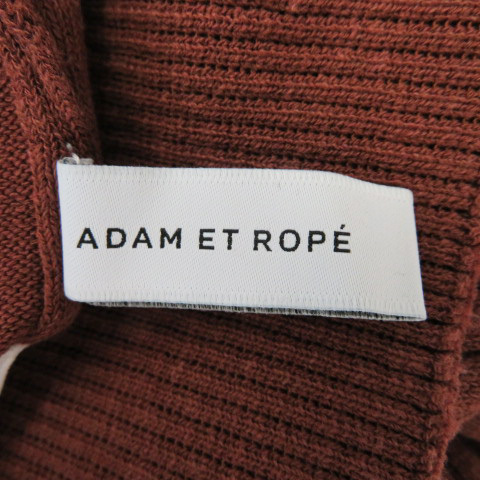 アダムエロペ Adam et Rope' リブニットスカート タイトスカート ロング丈 マキシ丈 ハイウエスト スリット 無地 ブラウン レディース_画像4