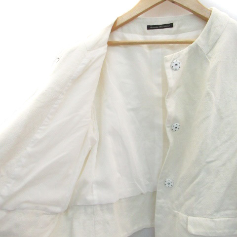 meru che rear Dress Terior Merceria Dressterior no color jacket 7 minute sleeve middle height linen36 eggshell white /HO34 lady's 