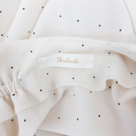  Te chichi Te chichi blouse shirt long sleeve boat neck dot pattern F eggshell white white /YM46 lady's 