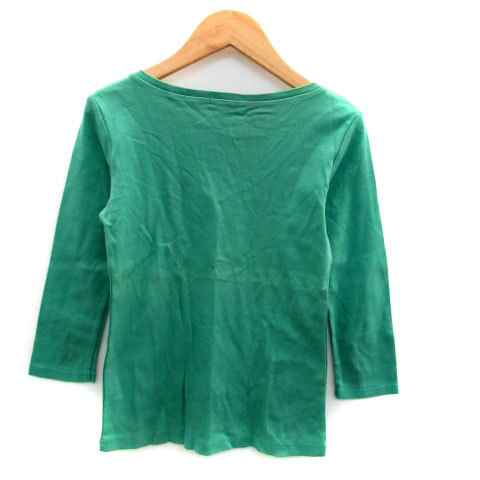 ナチュラルビューティーベーシック NATURAL BEAUTY BASIC Tシャツ カットソー Vネック 七分袖 無地 M 緑 グリーン /HO21 レディース_画像2