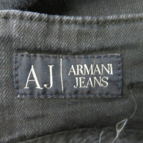 アルマーニ ジーンズ ARMANI JEANS タイトスカート デニムスカート ミモレ丈 無地 36 黒 ブラック /YK12 レディース_画像4