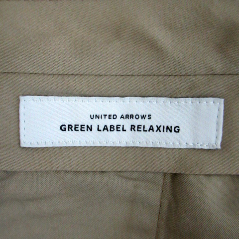 グリーンレーベルリラクシング ユナイテッドアローズ green label relaxing スラックスパンツ ロング丈 無地 M ブラウン 茶 /SM18 メンズ_画像6