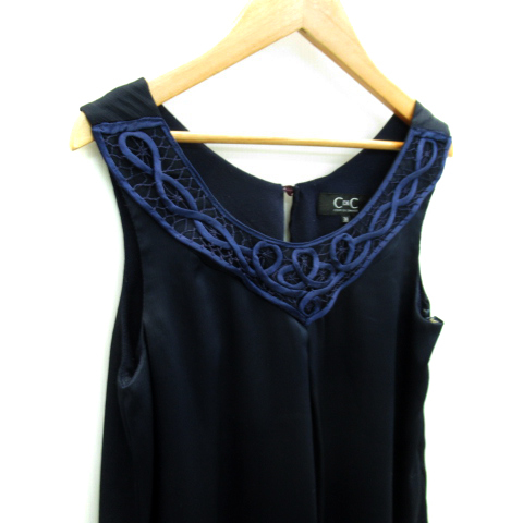  Coup de Chance CdeC COUP DE CHANCE tunic no sleeve round neck race 38 navy blue navy /SY36 lady's 