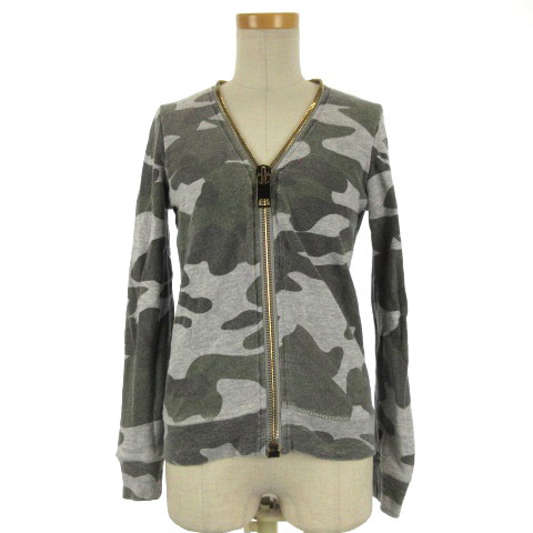  Hydrogen HYDROGEN sweat full Zip jacket camouflage gray XS 230515E lady's 