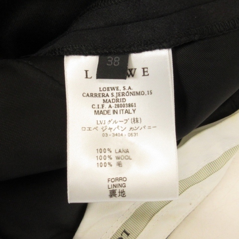  Loewe LOEWE брюки слаксы шерсть Италия производства черный 38 женский 