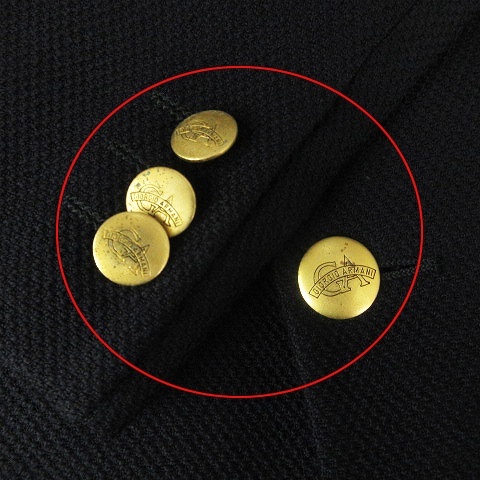 ジョルジオアルマーニ GIORGIO ARMANI テーラードジャケット ブレザー ダブル 4B 金ボタン ウール 黒 ブラック 50 約XLサイズ_画像8