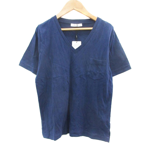 マウジー moussy Tシャツ カットソー 半袖 F ネイビー 紺 /YM24 レディース_画像1