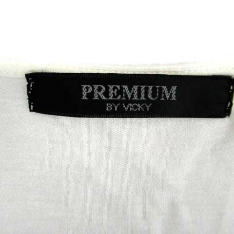 プレミアム バイ ビッキー PREMIUM BY VICKY Tシャツ カットソー 長袖 ラウンドネック 無地 2 白 ホワイト /SM36 レディース_画像4
