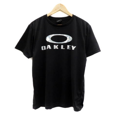 オークリー OAKLEY スポーツウエア Tシャツ カットソー 半袖 ロゴプリント L マルチカラー 黒 ブラック /YS18 メンズ_画像1