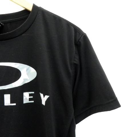 オークリー OAKLEY スポーツウエア Tシャツ カットソー 半袖 ロゴプリント L マルチカラー 黒 ブラック /YS18 メンズ_画像3