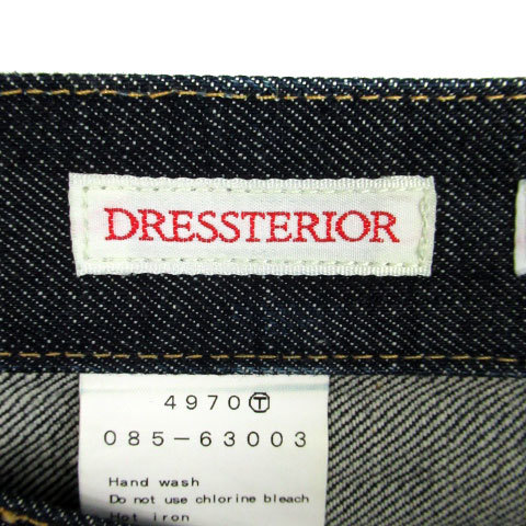  Dress Terior DRESSTERIOR Denim pants jeans strut long height button fly 36 navy blue navy /SM35 lady's 