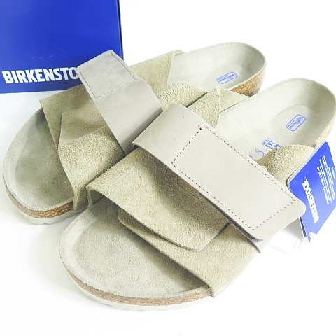 未使用品 ビルケンシュトック BIRKENSTOCK Kyoto キョウト ヌバック/スエードレザー サンダル 41/26.5 Gray Taupe REGULAR FIT 2sa4844 メ_画像1