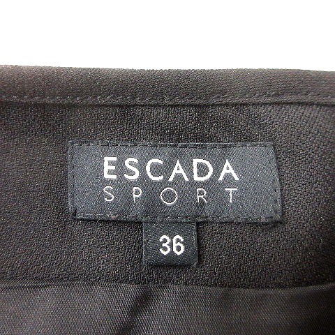 エスカーダ ESCADA プリーツスカート ワンブロック ひざ丈 ビーズ 36 黒 ブラック /MN レディース_画像5