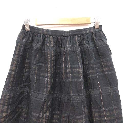  Jill Stuart JILL STUART flair skirt Mini check 2 black black /CT lady's 