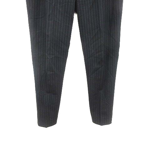  Untitled UNTITLED Equipage slacks pants stripe wool black black /YK lady's 