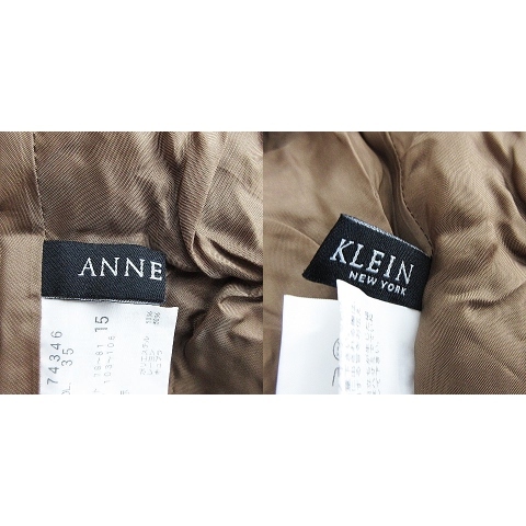 アンクライン ANNE KLEIN スカートフレア ミモレ丈 サイドファスナー 薄手 総柄 15 茶 ベージュ ブラウン ボトムス /MO レディース_画像7