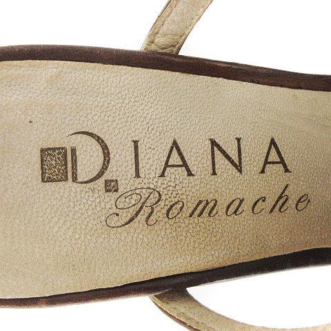 ダイアナ DIANA ロマーシュ ROMACHE サンダル ウェッジソール ストラップ フラワーモチーフ 茶 ブラウン 22.5cm 靴 レディースの画像6
