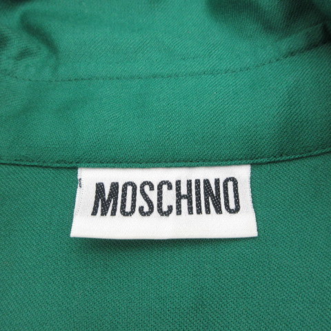 モスキーノ MOSCHINO ヴィンテージ ショート トレンチ ジャケット ダブル ウール 緑 グリーン 7 約S NGA35 レディース_画像6