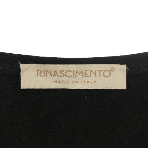 リナシメント RINASCIMENTO 長袖Tシャツ ロンT クルーネック パール スタッズ ワンポイント L 黒 ブラック 金 ゴールド レディース_画像3