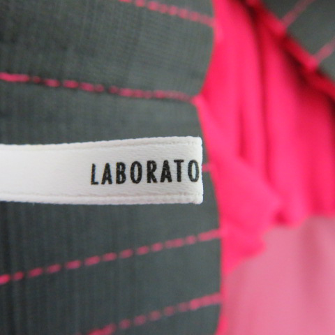 ラボラトリーワーク laboratory work フレアスカート ギャザースカート ひざ丈 無地 M 赤 レッド /YK9 レディース_画像5