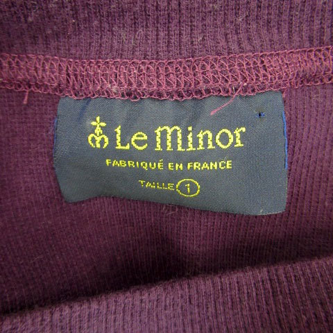 ルミノア Leminor カットソー ラウンドネック 長袖 1 紫 パープル /HO47 レディース_画像5