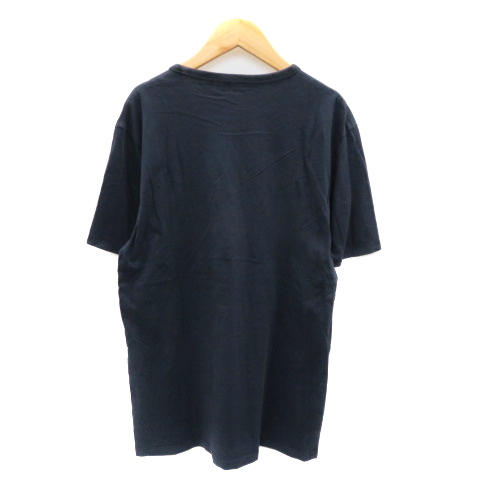 ティンバーランド Timberland Tシャツ カットソー 半袖 ラウンドネック 無地 M 紺 ネイビー /YK33 メンズ_画像2