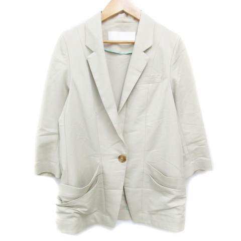  black bai Moussy BLACK by moussy tailored jacket middle height 7 minute sleeve single button 1 beige /FF42 lady's 