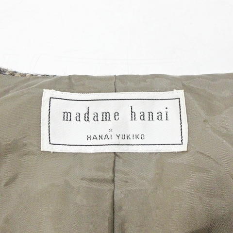 ユキコハナイ YUKIKO HANAI マダムハナイ madame hanai 美品 ツイード ジャケット ウール ラメ グリッター ショート丈 ダブル NGA35_画像4