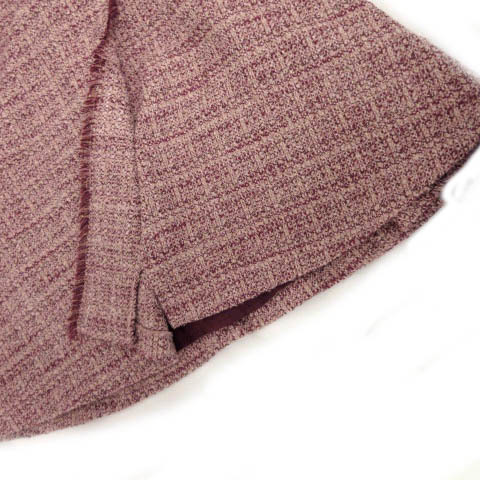  Proportion Body Dressing skirt LAP manner flair midi height tweed fringe lame wool . pink pink purple 2