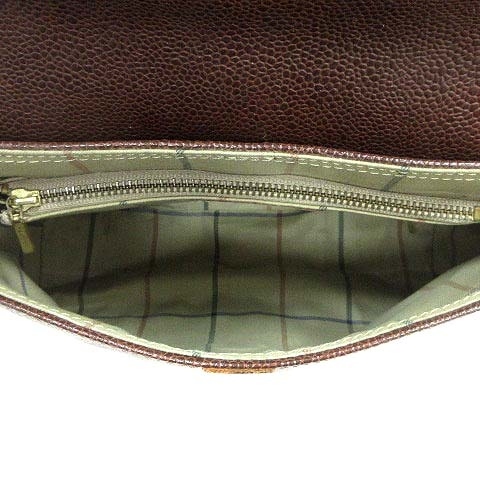  L ELLE shoulder bag leather tea beige /YK lady's 