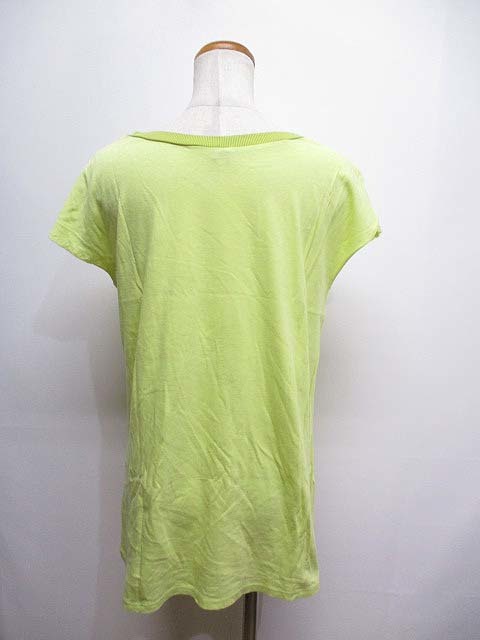 アビィ avie フレンチスリーブ Tシャツ カットソー 2 黄緑 グリーン 日本製 レディース_画像2